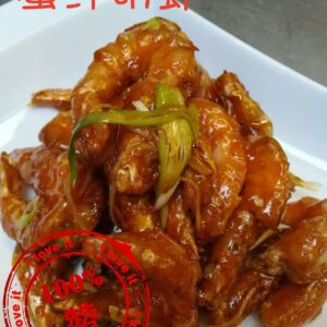 511. Gebak. garnalen en gember met zoet-zure saus 蜜汁爆明虾