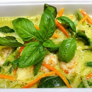 110. Groene Curry Scampi