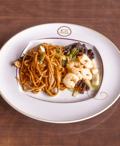 64a. Nouilles sautées aux scampis